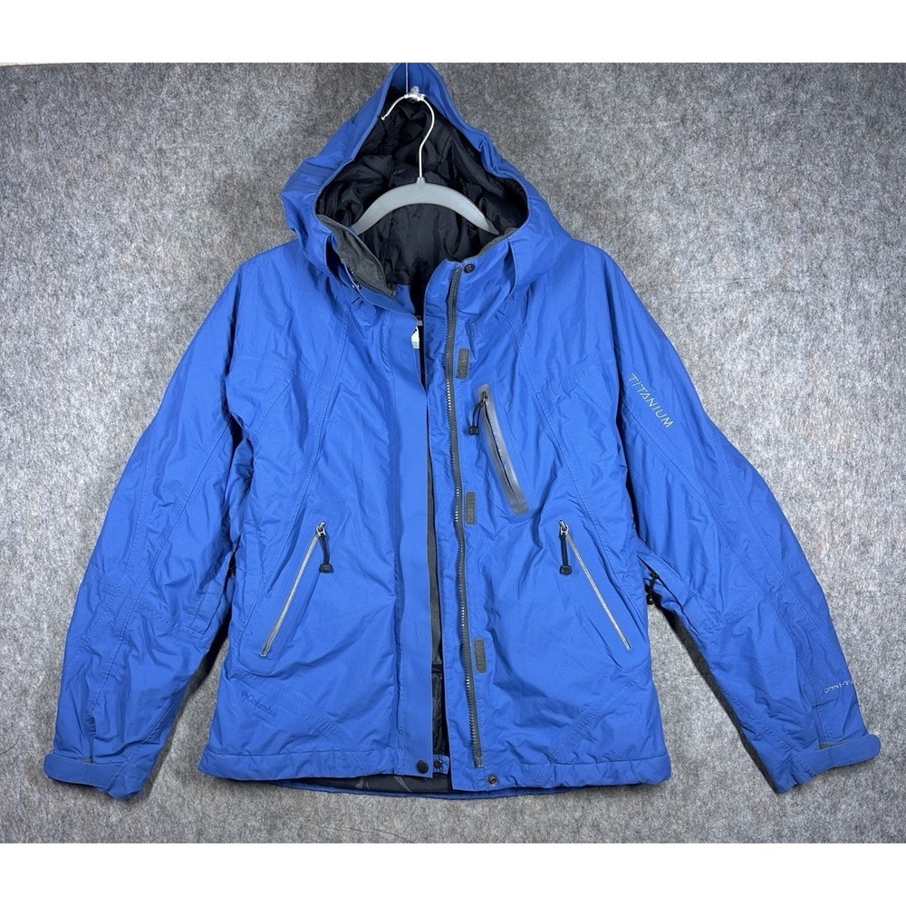 Columbia Titanium Omni Tech Ski Jacket Womens M Blue Waterproof Snow Coat